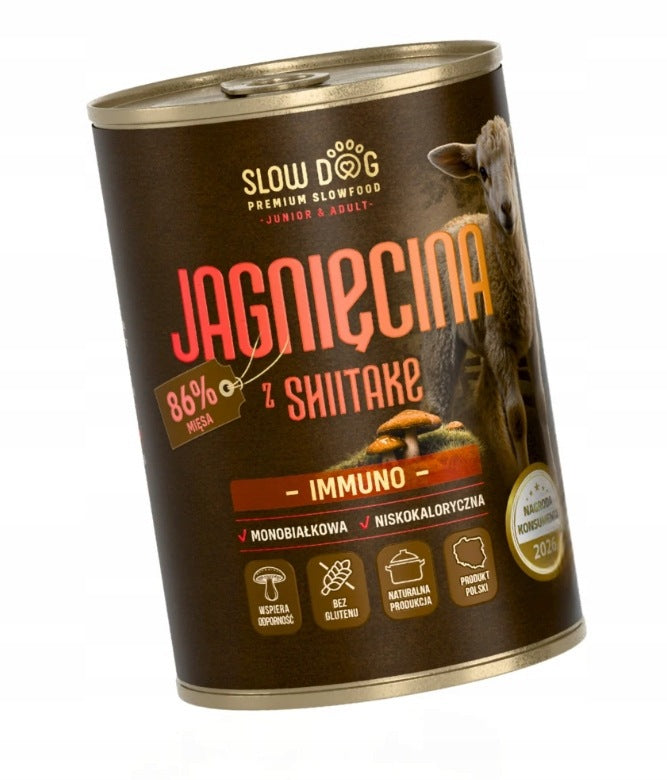 SLOW DOG IMMUNO LAMB WITH SHIITAKE MONOPROTEIN WET DOG FOOD 400G