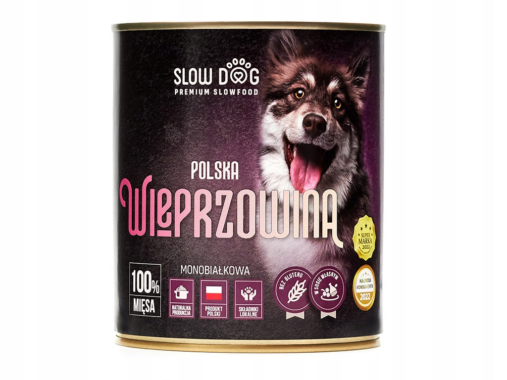 SLOW DOG Poland MONOPROTEIN PORK WET DOG FOOD 850G
