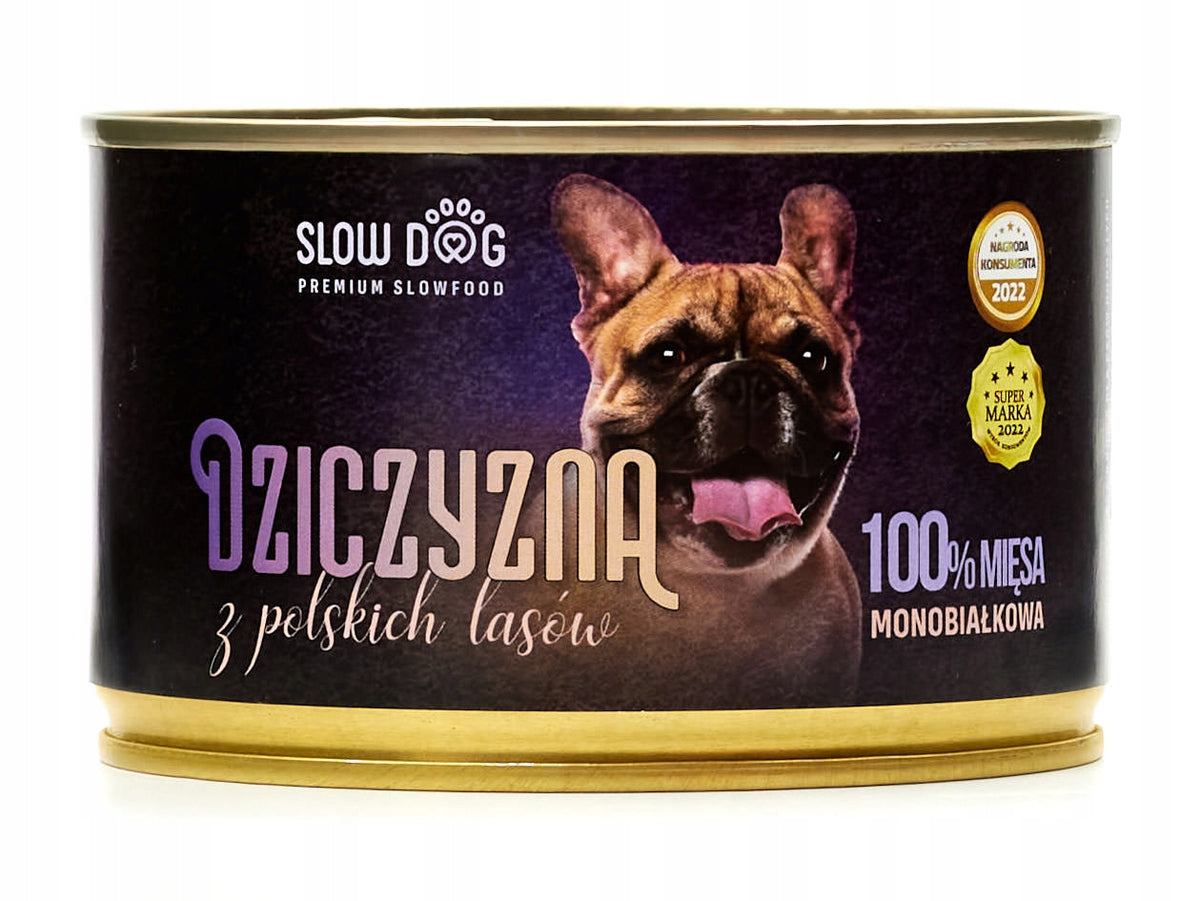 SLOW DOG Poland VENISON 100% MONOPROTEIN MEAT WET DOG FOOD 410G