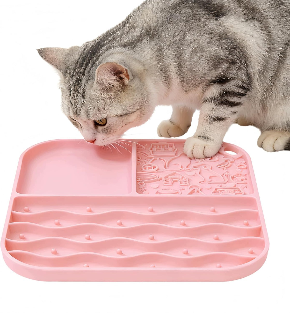 SLOW FEEDING MAT FOR DOGS AND CATS SILICONE 64 SUCTION CUPS