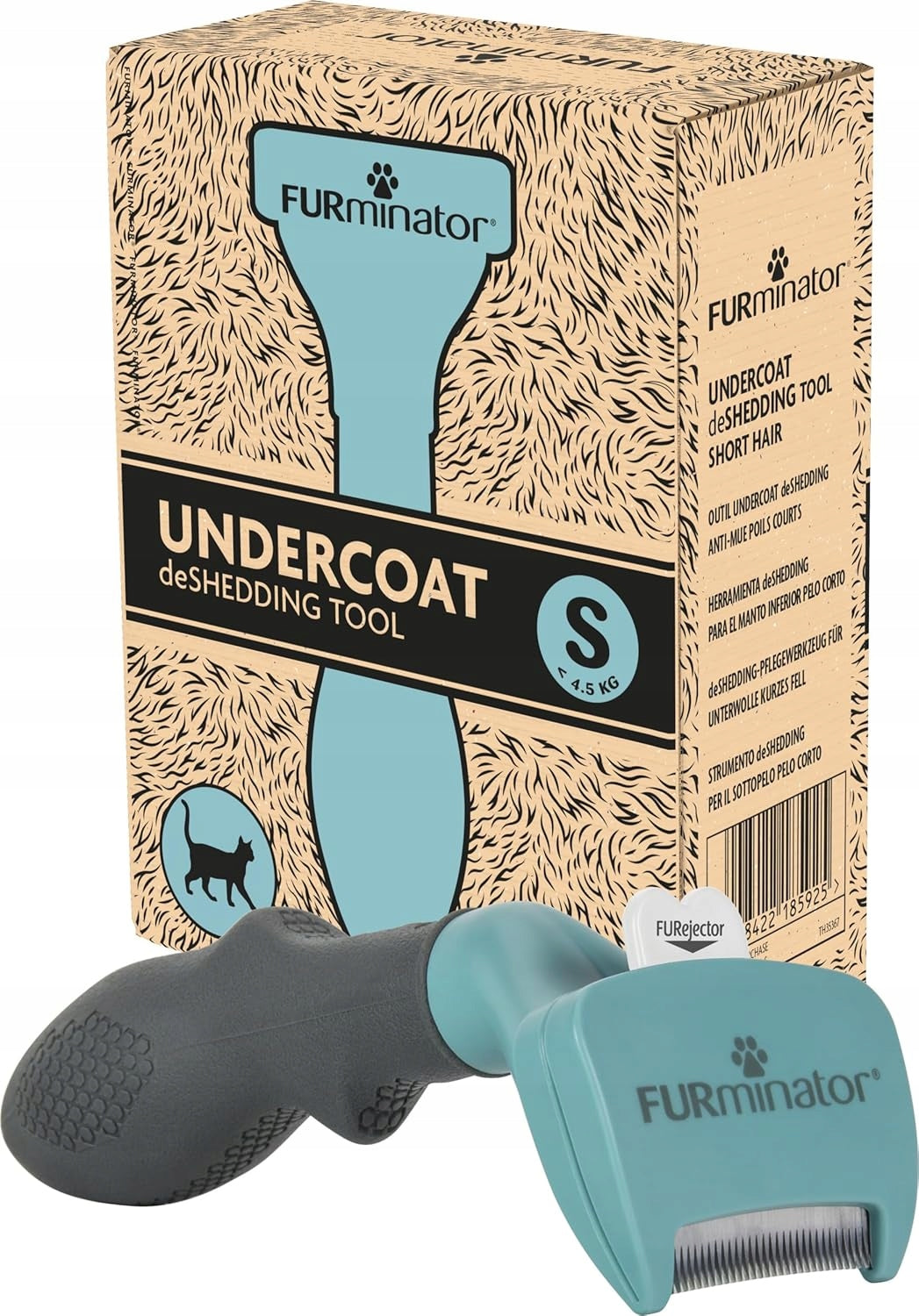 SMALL CAT BRUSH S FOR REMOVING UNDERCOAT STEEL ERGONOMIC HANDLE