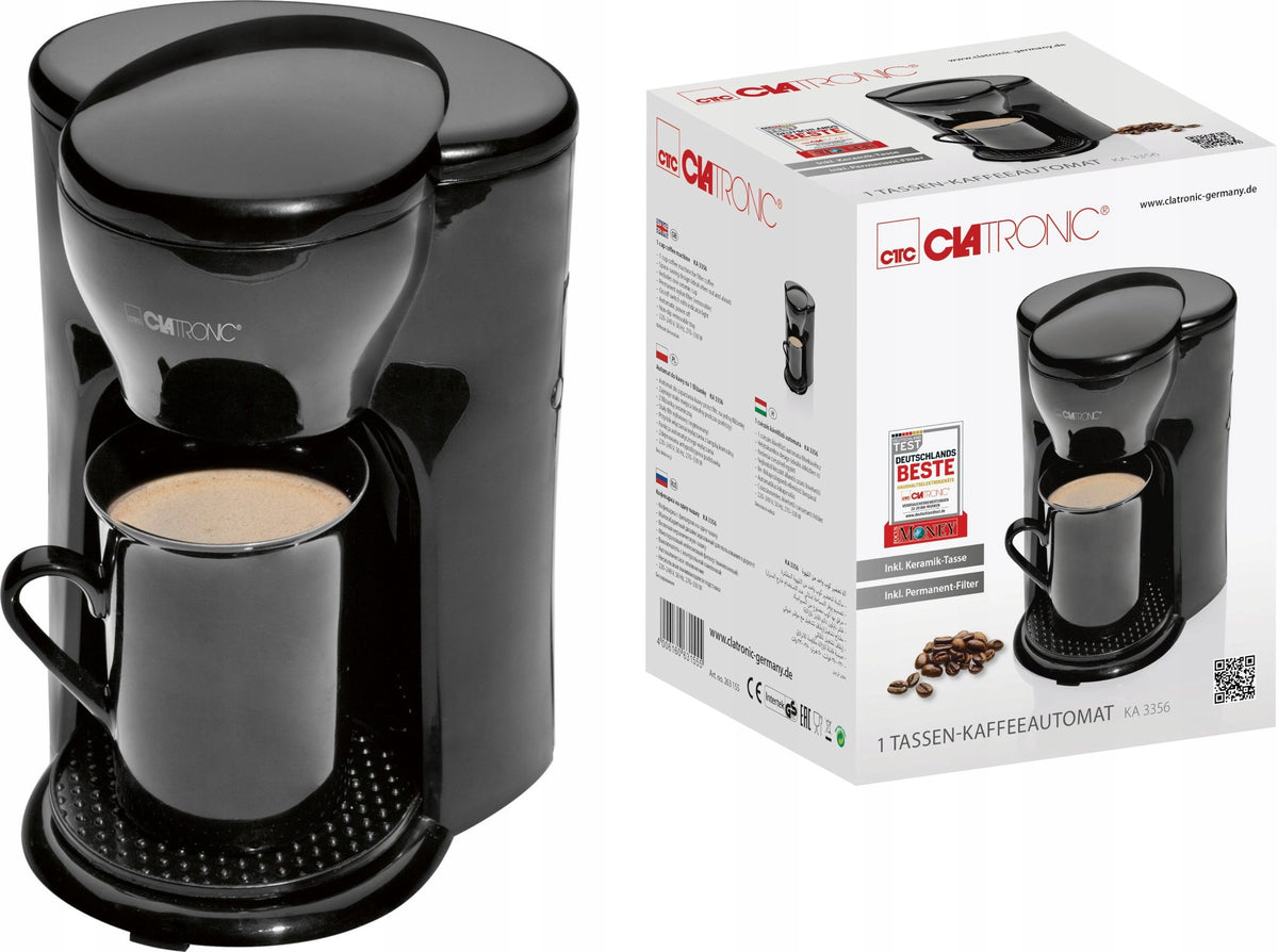 SMALL COFFEE MAKER OVERFLOW MACHINE FOR 1 CUP CLATRONIC KA