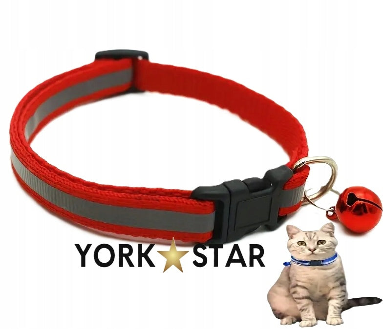 SMALL DOG CAT REFLECTIVE COLLAR ADJUSTABLE WITH BELL REFLECTOR