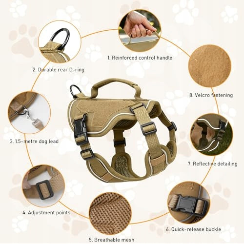 SMALL DOG HARNESS ANTI-ATTRACTION REFLECTIVE ADJUSTABLE FOR HOME Brand no brand