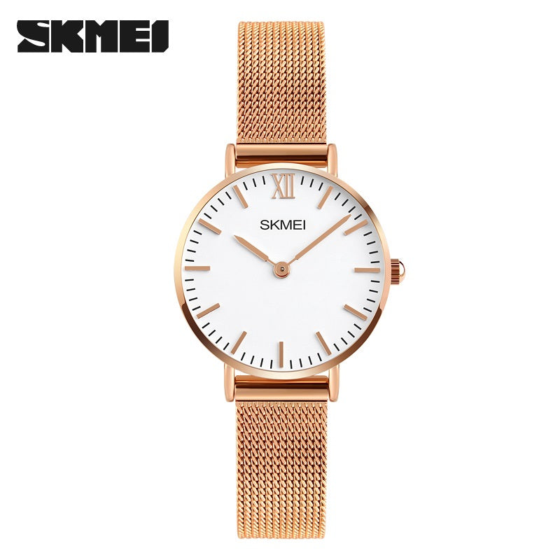 SMALL ELEGANT WOMEN'S WATCH SKMEI gold silver ON MESH BRACELET Brand Skmei