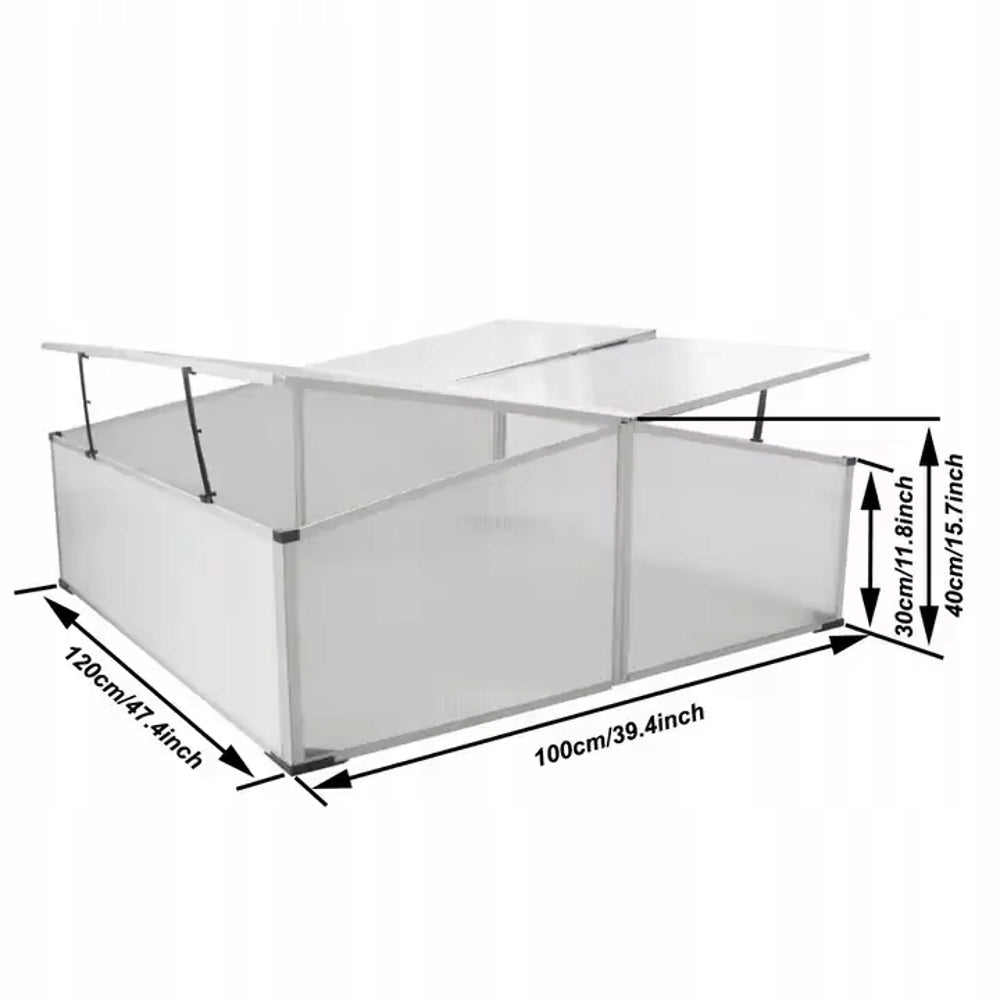 SMALL GREENHOUSE SEEDLING INSPECTION DOUBLE HERBARIUM 120x100x51cm POLYCARBONATE Product height 51 cm