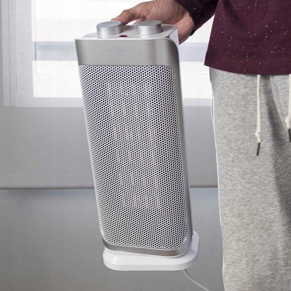 SMALL MINI COMPACT ELECTRIC HEATER SILENT HEATER Dominant color silver/gray