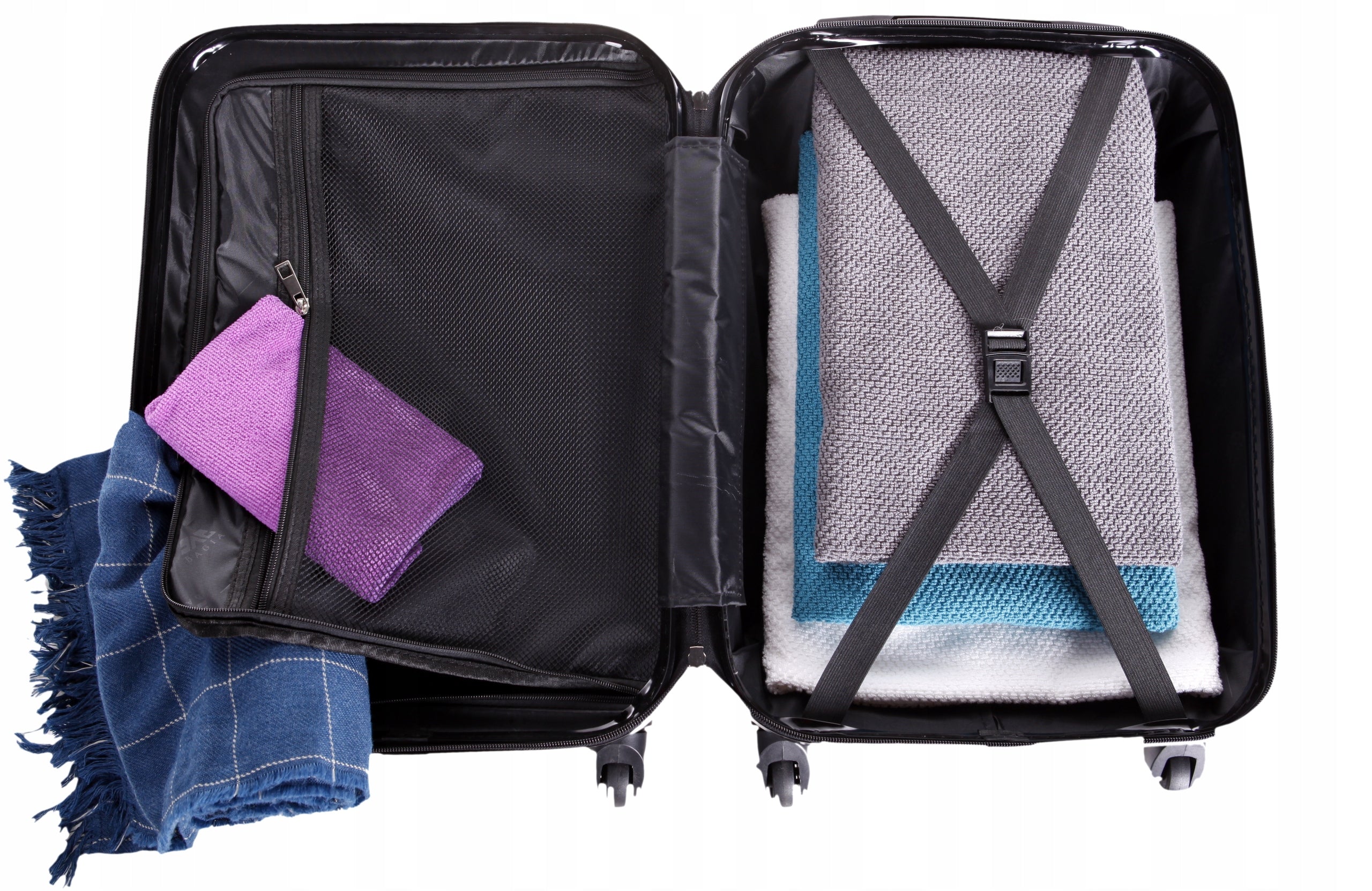 SMALL TRAVEL CABIN SUITCASE 30L 4 WHEELS POLYCARBON BAGIA SUITCASES COLORS Height 55 cm