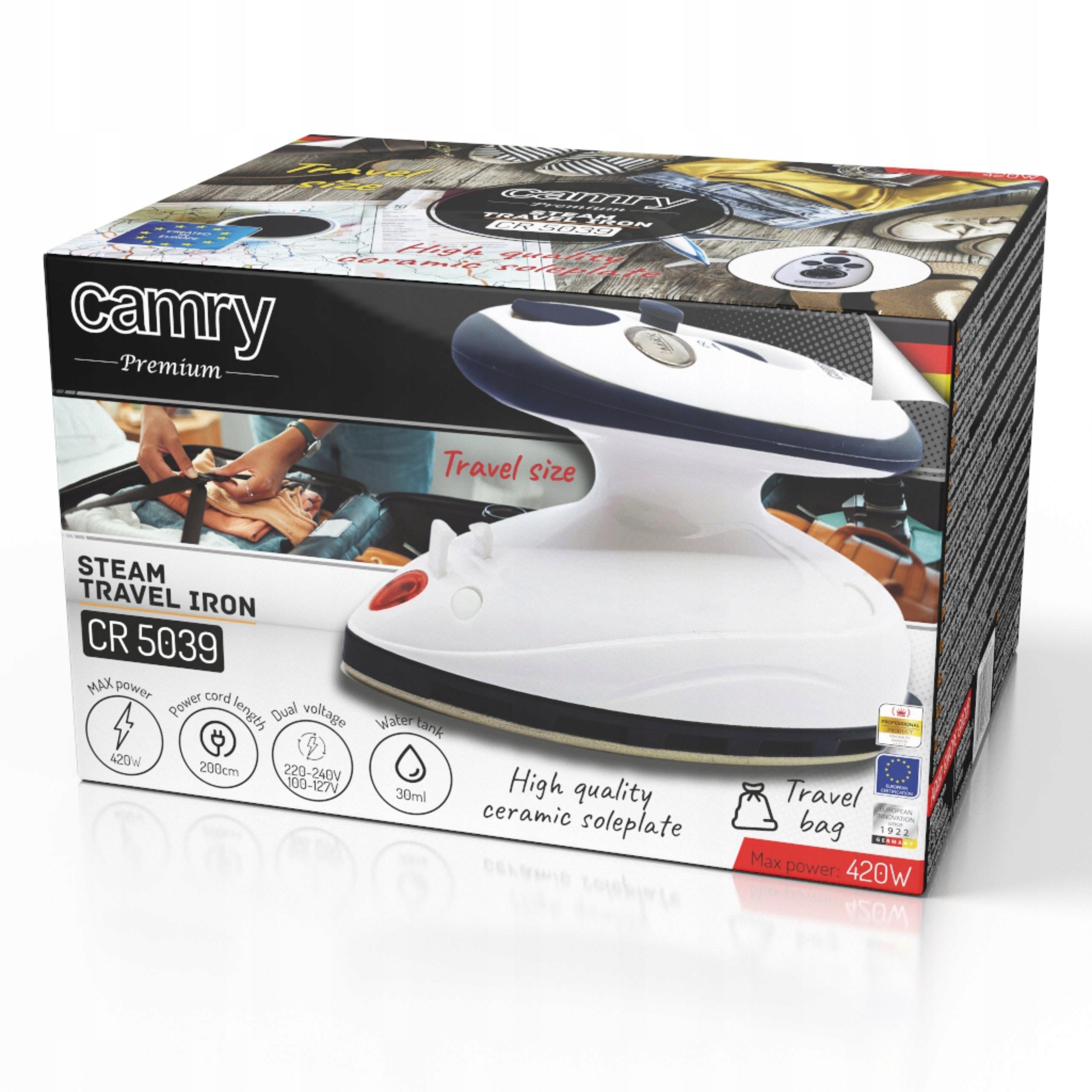 SMALL TRAVEL IRON STEAM TRAVEL PORTABLE DUAL POWER SUPPLY Foot type ceramic