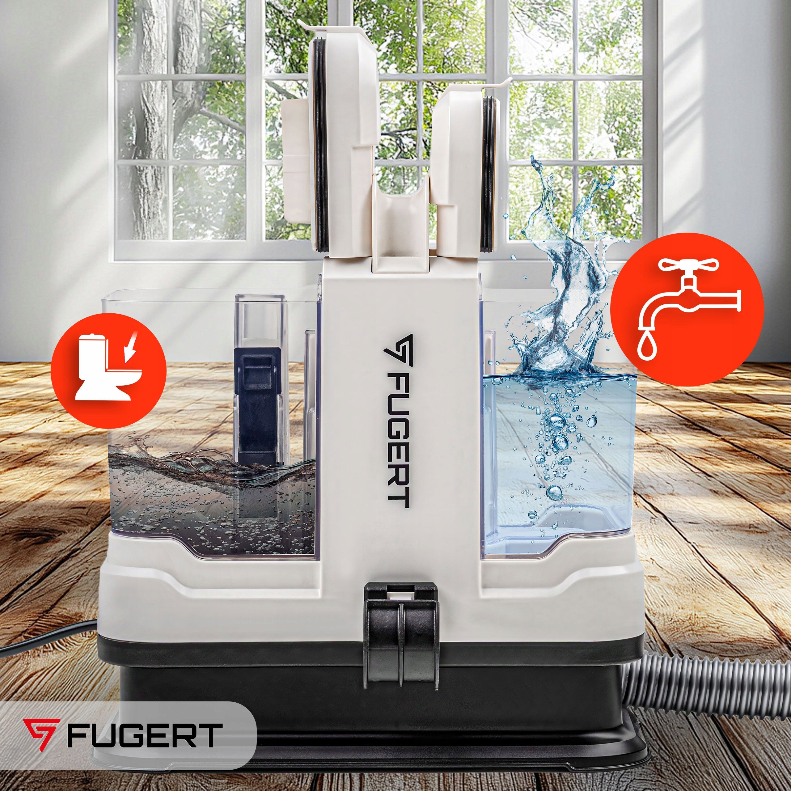 SMALL WASHING VACUUM CLEANER FOR UPHOLSTERY AND CARPETS PORTABLE FUGERT FUG-0249 Dust container volume 1.3 l