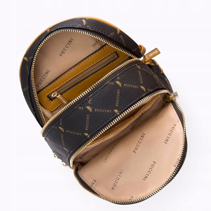 SMALL WOMEN'S BACKPACK PUCCINI WITH MONOGRAM BLXP0043P-2 BROWN Manufacturer code BLXP0043P 2