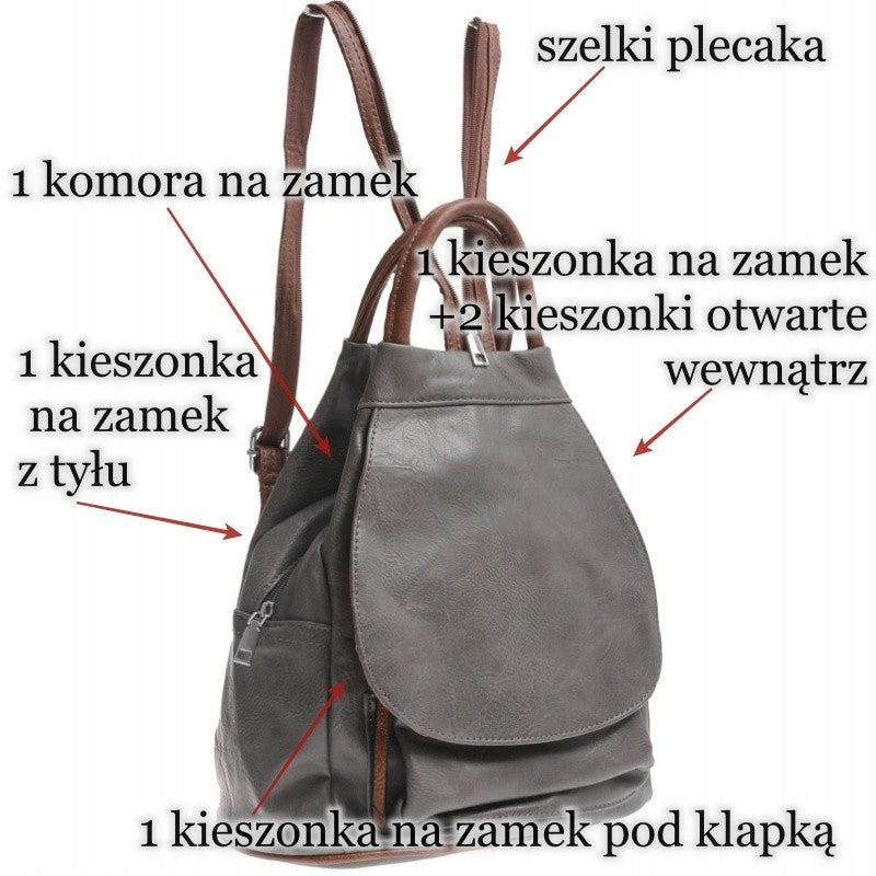 SMALL WOMEN'S CITY BACKPACK FOR WORK HOLDS A5 grey Brand no brand