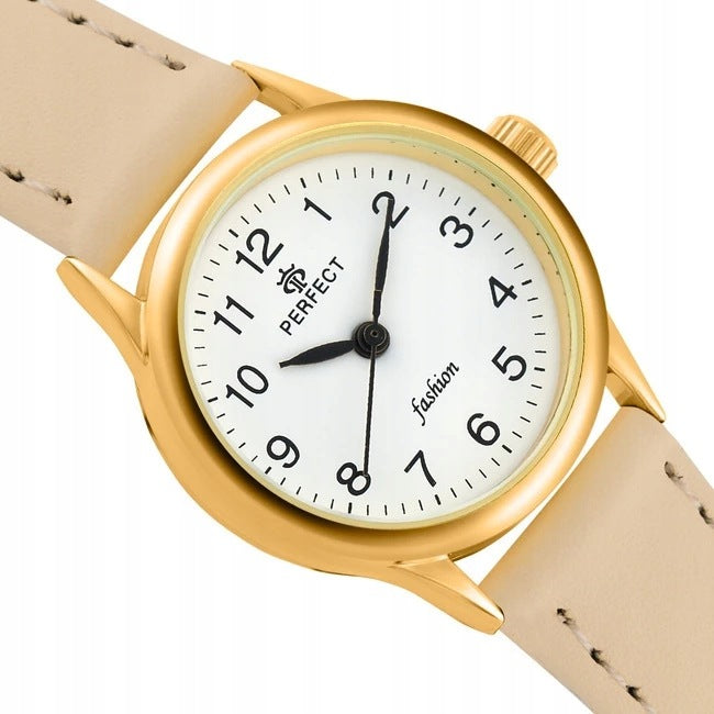 SMALL WOMEN'S WATCH PERFECT LXC015 BEIGE LEATHER STRAP 3 ATM Packaging status original