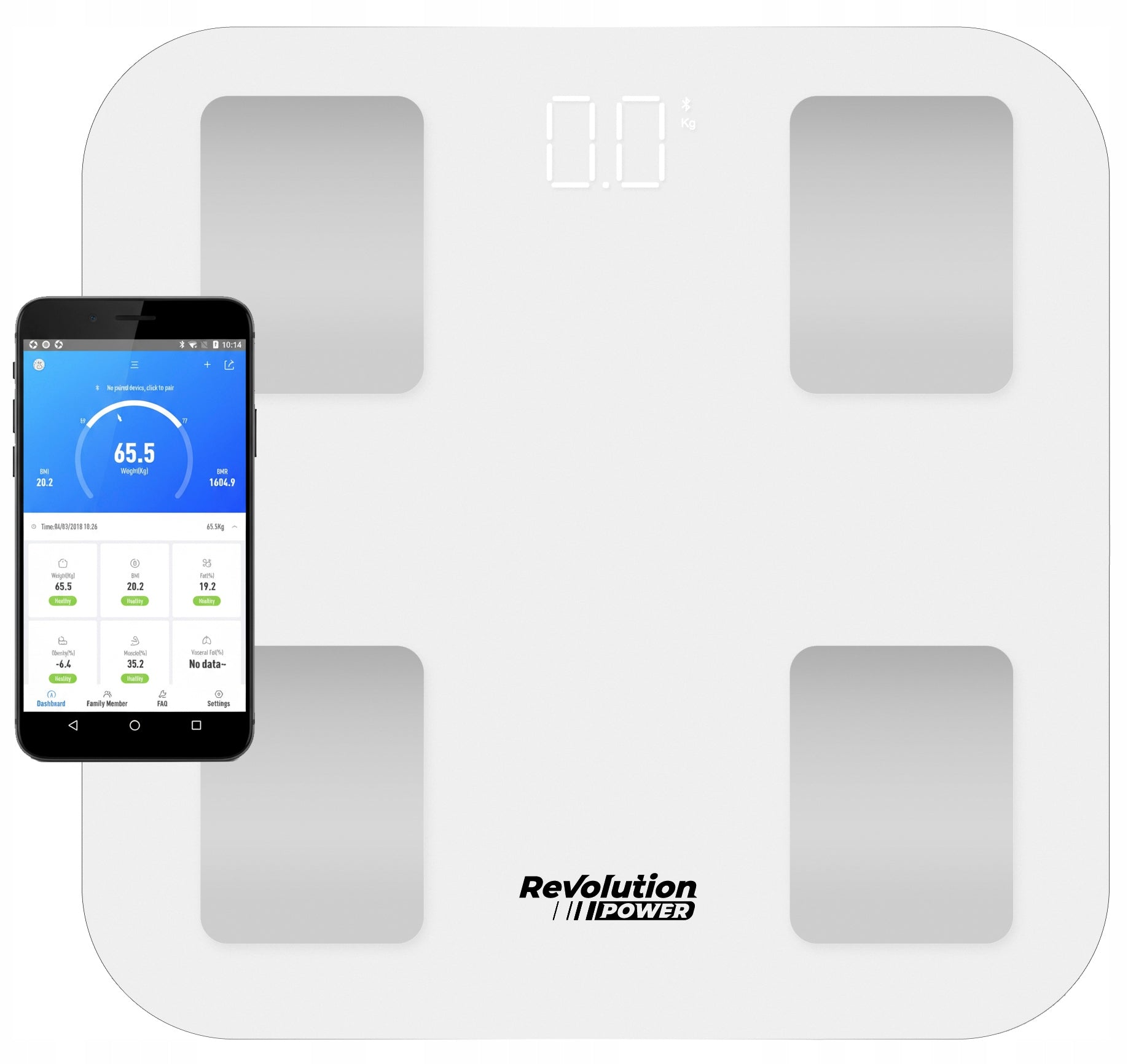SMART BATHROOM SCALE ANALYTICAL - APPLICATION in Polish WHITE SMART