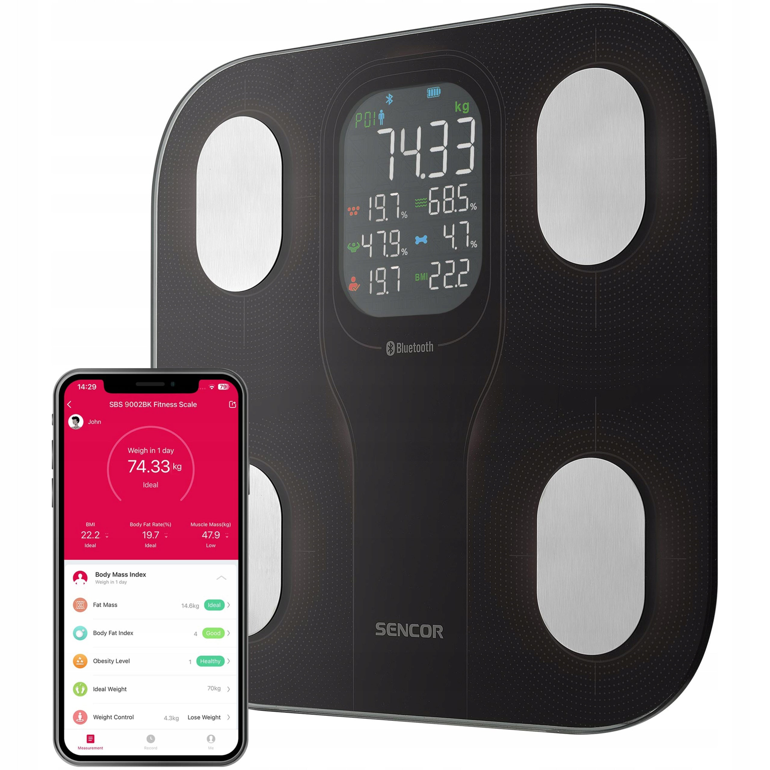 SMART BATHROOM SCALE Personal Fitness BMI iOS Android SBS9002BK Packaging status original