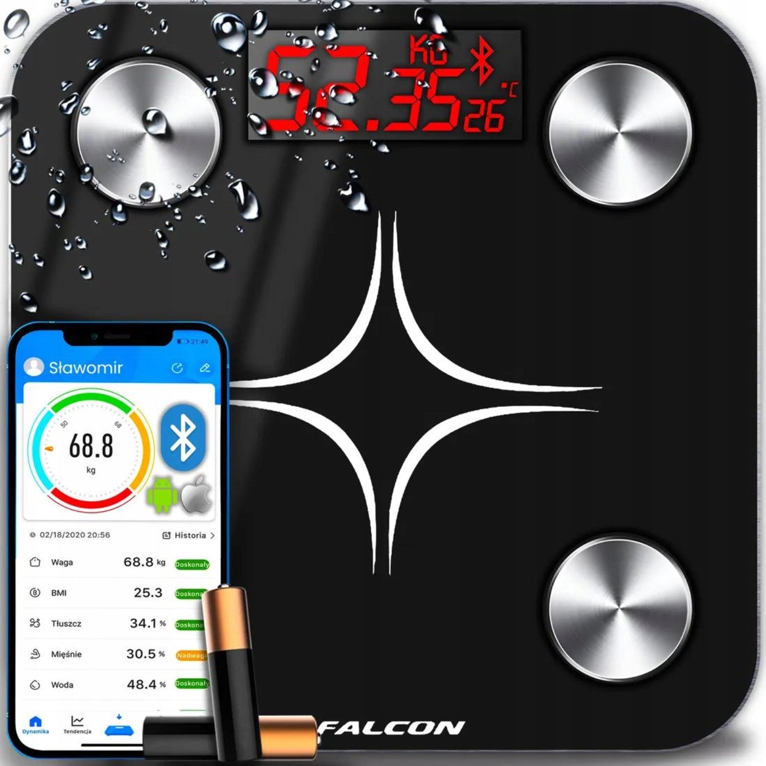 SMART BATHROOM SCALE SMART FOR APP BLUETOOTH LCD DISPLAY Brand no brand
