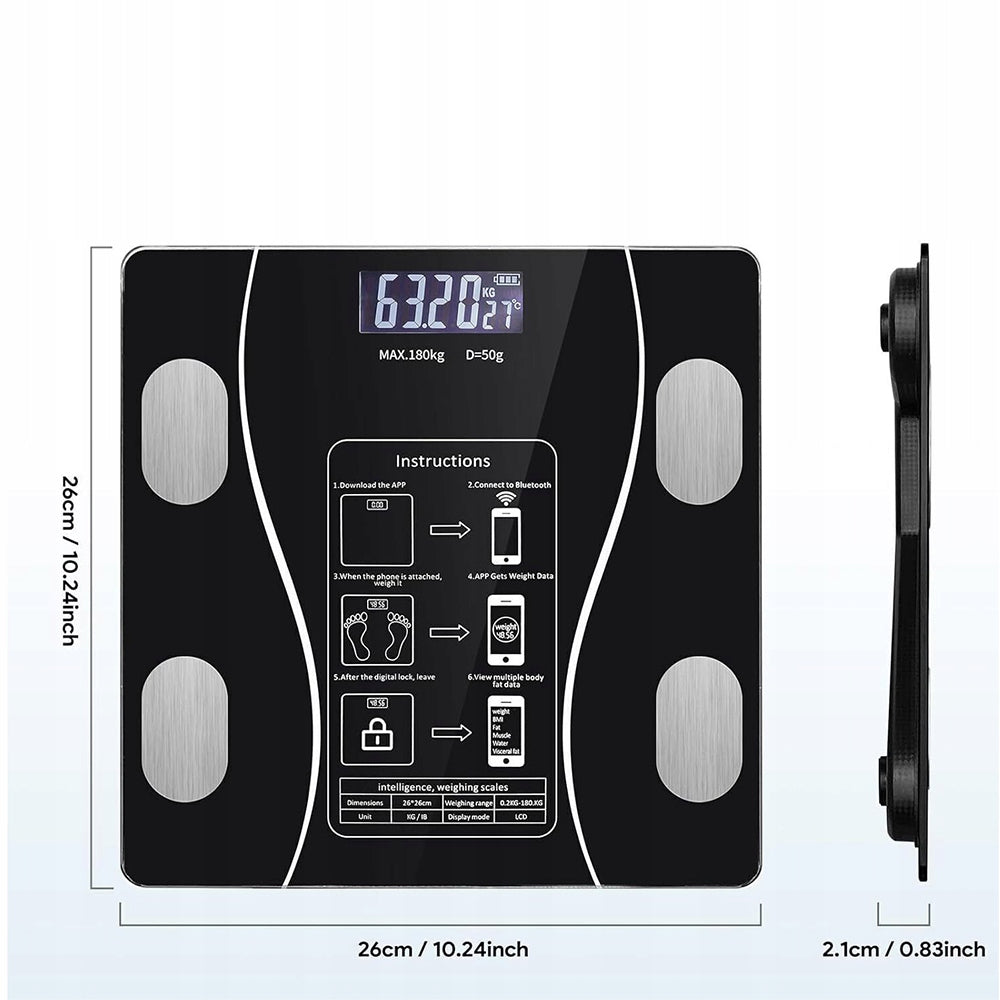 SMART BATHROOM SCALE SMART MUSCLE FAT MEASUREMENT BMI BLUETOOTH Packaging status original