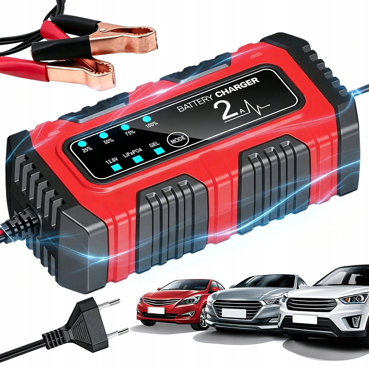 SMART BATTERY CHARGER RECTIFIER AUTOMATIC RED