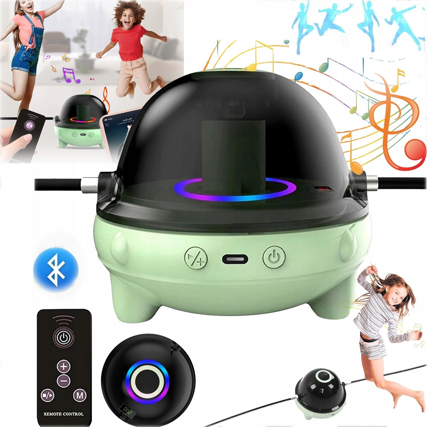 SMART BLUETOOTH SKIPPING ROPE WITH 10 SPEED CONTROL + LED FOR KIDS Packaging status original