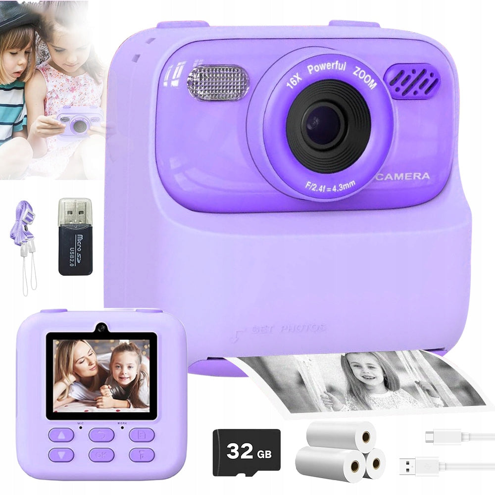 SMART CAMERA FOR KIDS INSTANT PRINTER 32GB