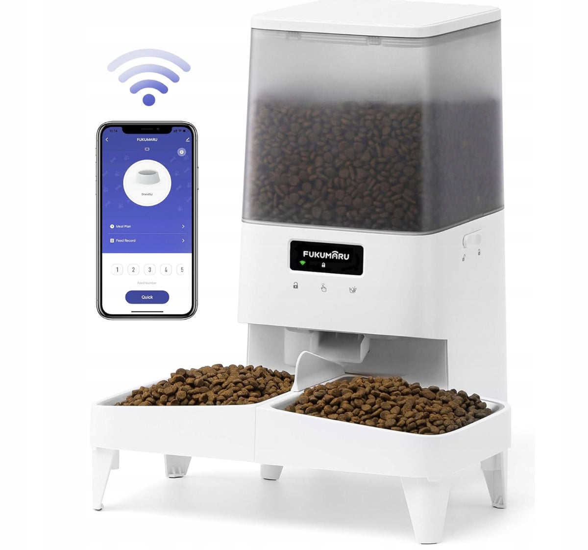 SMART CAT FEEDER DOG WIFI 5L AUTOMATIC TIMER FOR 10 MEALS BOWL