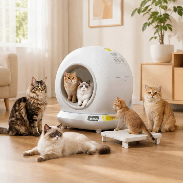 SMART CAT LITTER BOX WITH SELF-CLEANING 76L WI-FI APPLICATION QUIET Manufacturer code MSP-HUIYAMSP-TPS
