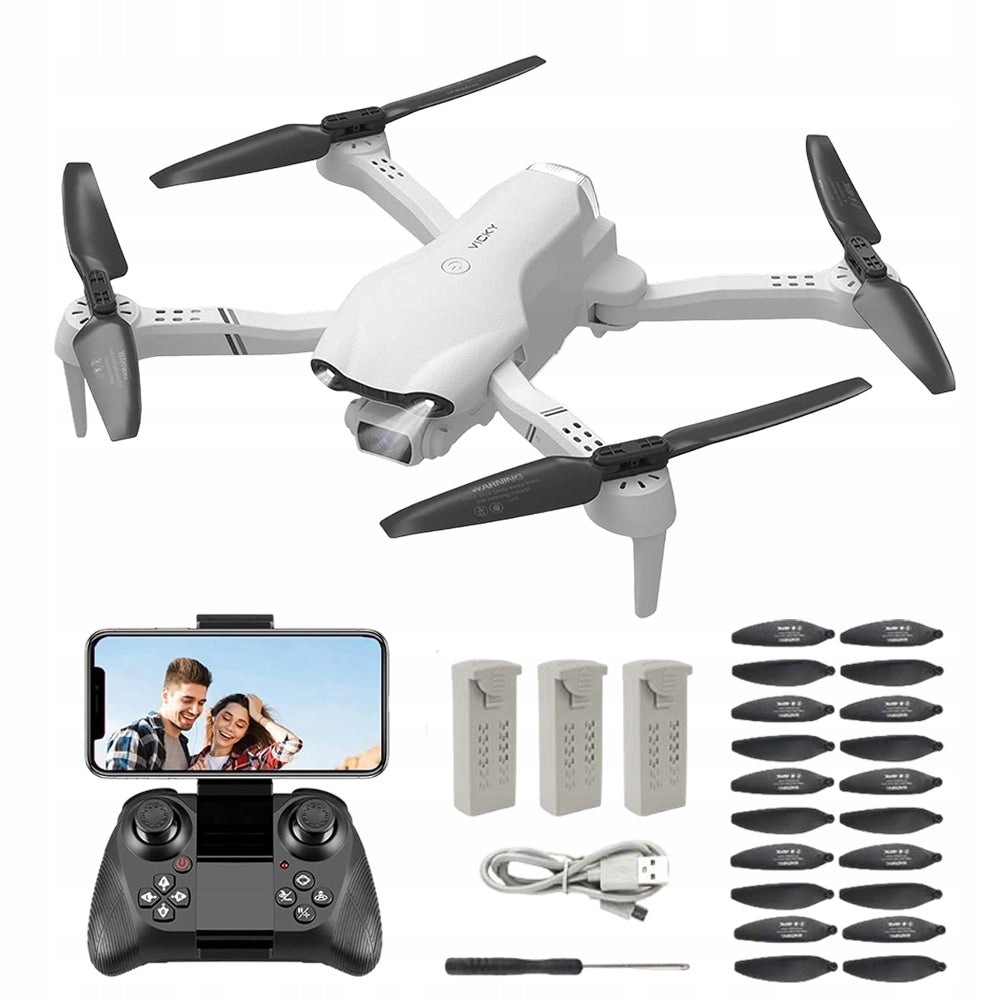 SMART DRONE WITH CAMERA 480P 2.4G 3 BATTERIES HEADLESS MODE RANGE 200M