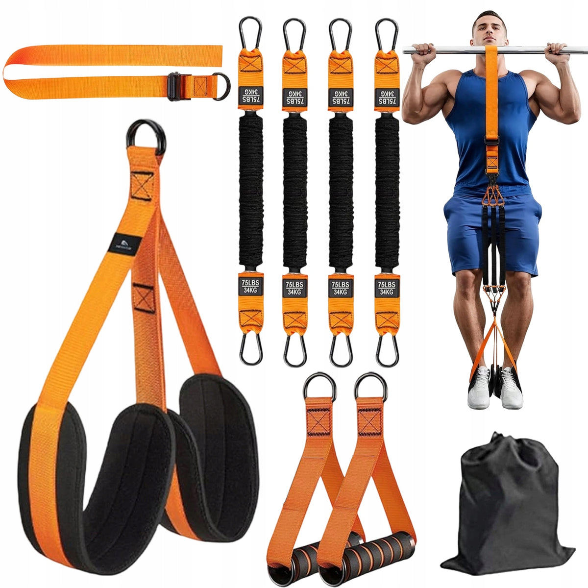 SMART EXERCISE BELTS RESISTANCE BAND SET ADJUSTABLE HEIGHT