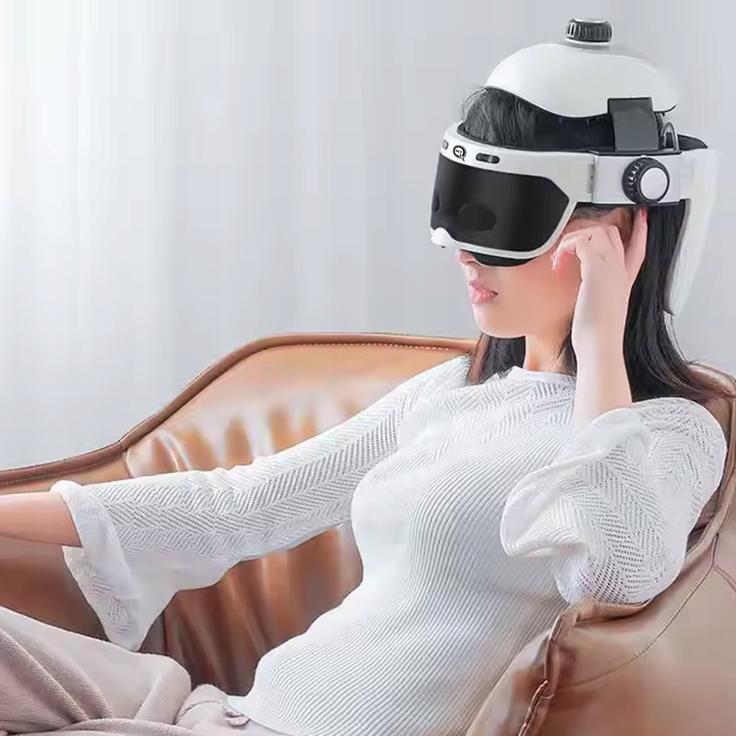 SMART HEAD MASSAGER FOR MIGRAINE RELAXATION WARM BLUETOOTH MUSIC Packaging status original
