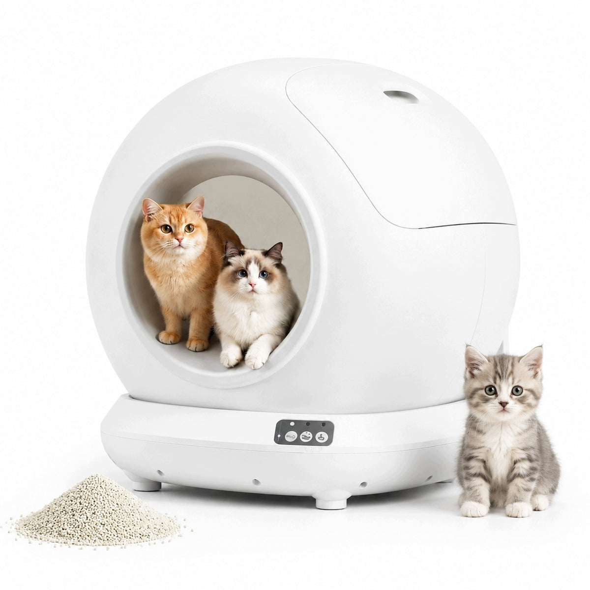 SMART LITTER BOX FOR CATS 76L APPLICATION CONTROL PREVENTS ODORS