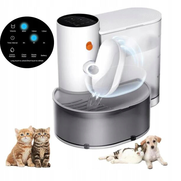 SMART PET WATER FOUNTAIN RECHARGEABLE WIRELESS FOR CATS DOGS-White 3L