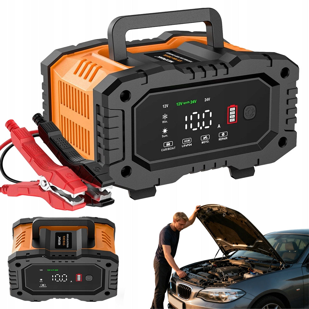 SMART RECTIFIER CHARGER 12V 24V LCD SCREEN FOR TRUCK CARS