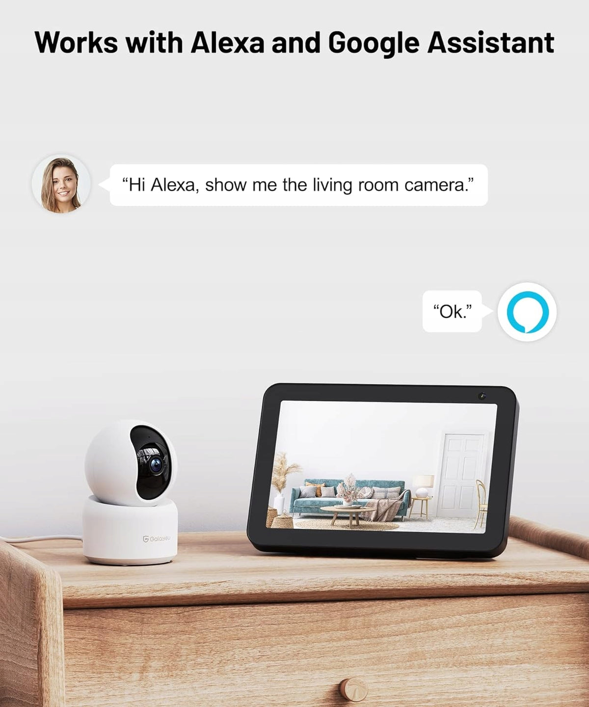 SMART ROTATING INDOOR CAMERA IP WIFI NIGHT VISION 2K GALAYOU 2PCS EAN (GTIN) 3388844697790