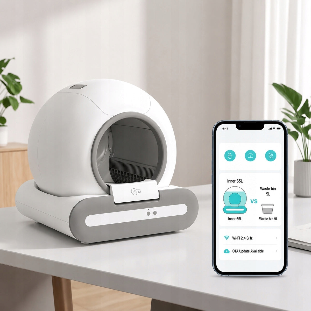 SMART SELF-CLEANING LITTER BOX DESIGN OPEN FOR CAT APPLICATION Packaging status original