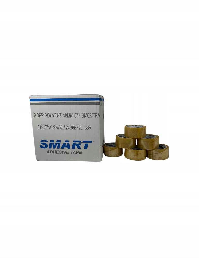 SMART SOLVENT TAPE 48X60 571/SM02 TRANSPARENT FOR CARTONS 36 PIECES Brand no brand