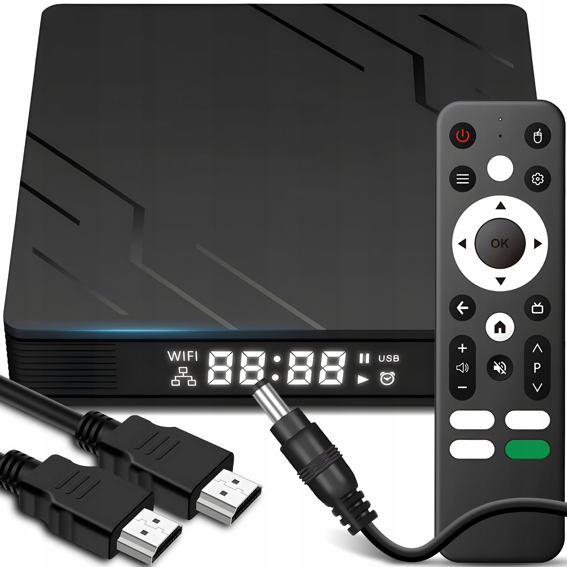 SMART TV BOX 3D ANDROID 13 WIFI BLUETOOTH PLAYER 4K + REMOTE HDMI CABLE Packaging status original