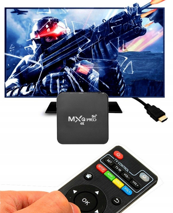 SMART TV BOX MXQ PRO 4K 1+8GB ANDROID 7.1 WIFI SD 5G DECODER Polish Packaging status original