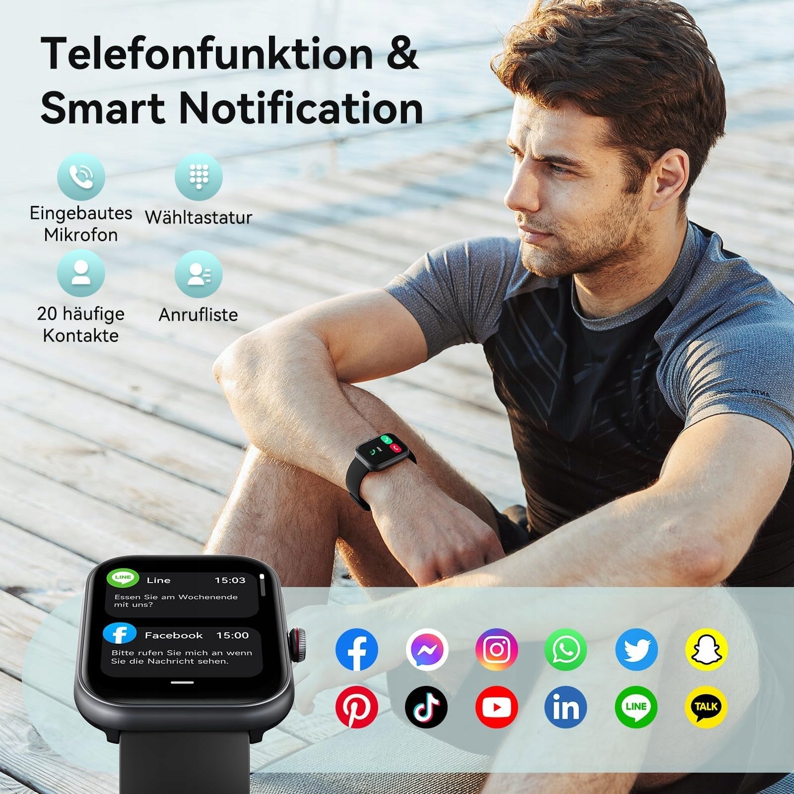 SMART WATCH 1.91 INCH ALEXA BLUETOOTH SPORT HEALTH MONITOR Manufacturer code 6913567912713