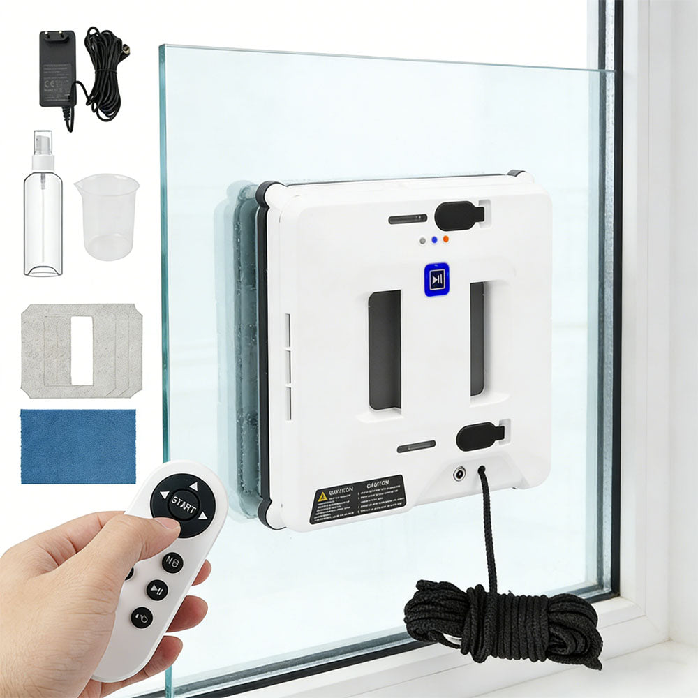 SMART WINDOW CLEANING ROBOT WITH REMOTE CONTROL AND THREE SPRAY MODES 3000PA