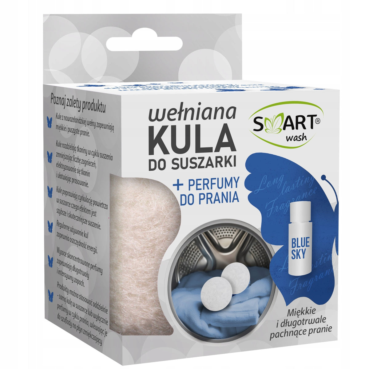 SMART Wash Wool Dryer Ball + Laundry Perfume Blue Sky 20 ml