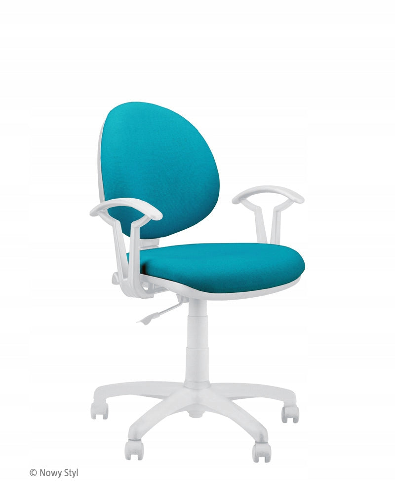 SMART white M31 youth swivel armchair, turquoise blue Nowy Styl Upholstery color blue