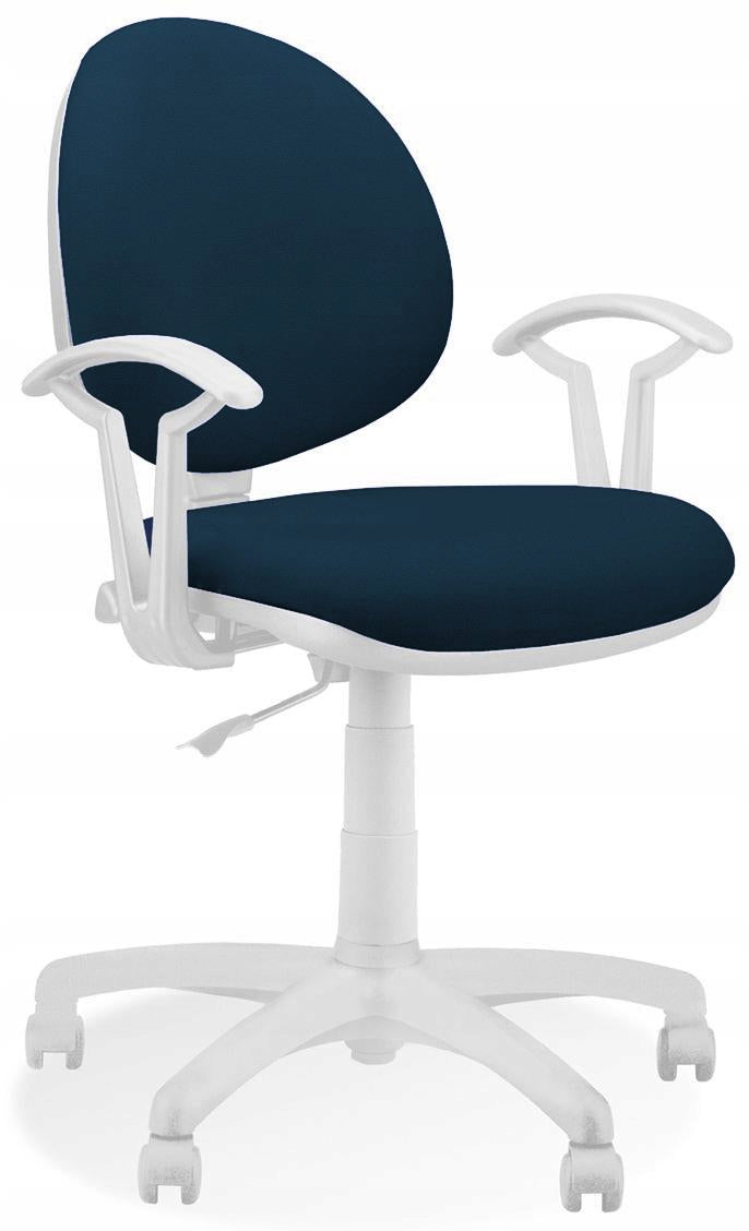 SMART white M62 youth swivel armchair, muted navy blue Nowy Styl