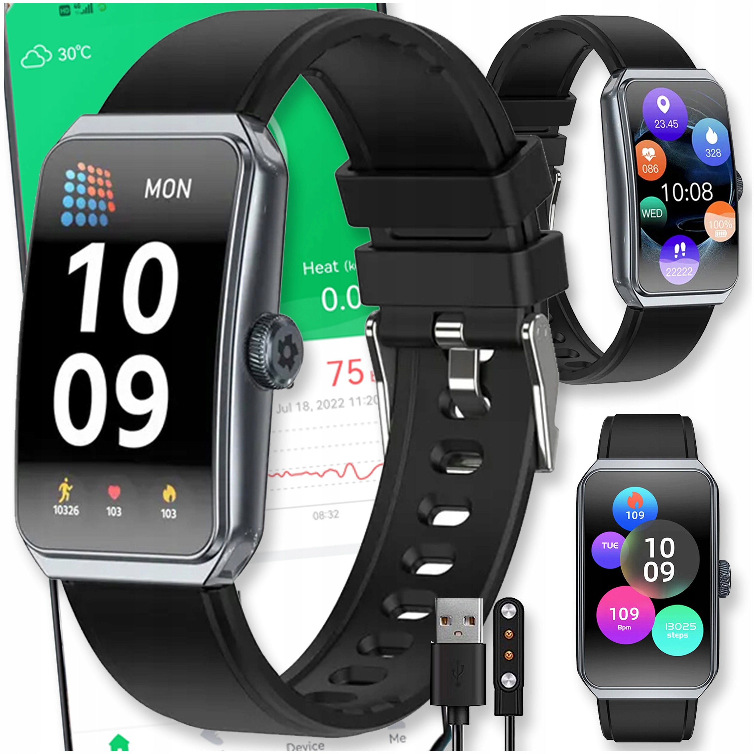 SMARTBAND BAND SMARTWATCH BAND BLACK SMART AMOLED WATCH WATERPROOF
