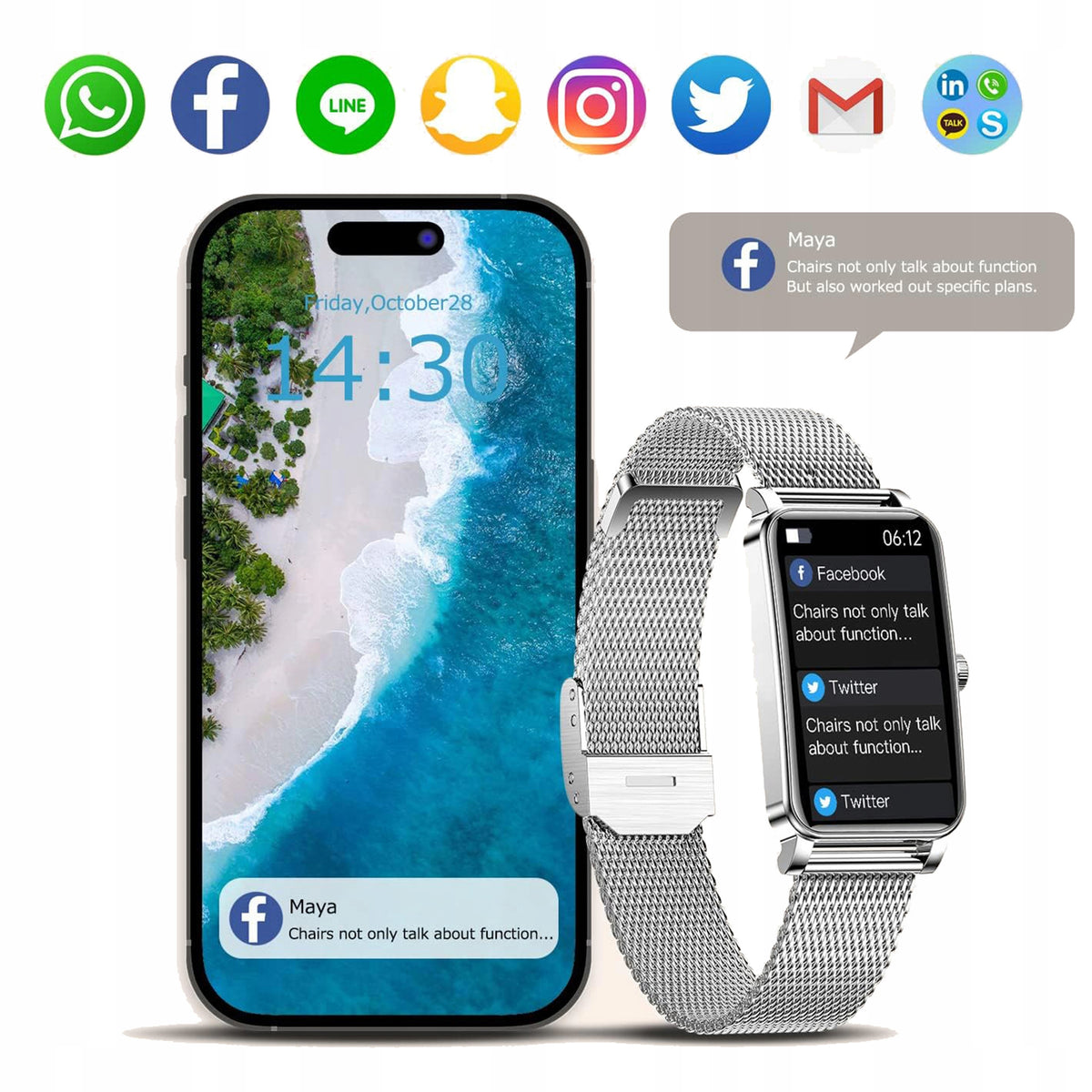 SMARTBAND BAND SMARTWATCH WATCH BAND SMART AMOLED WOMEN'S MENU PL WATCH Packaging status original