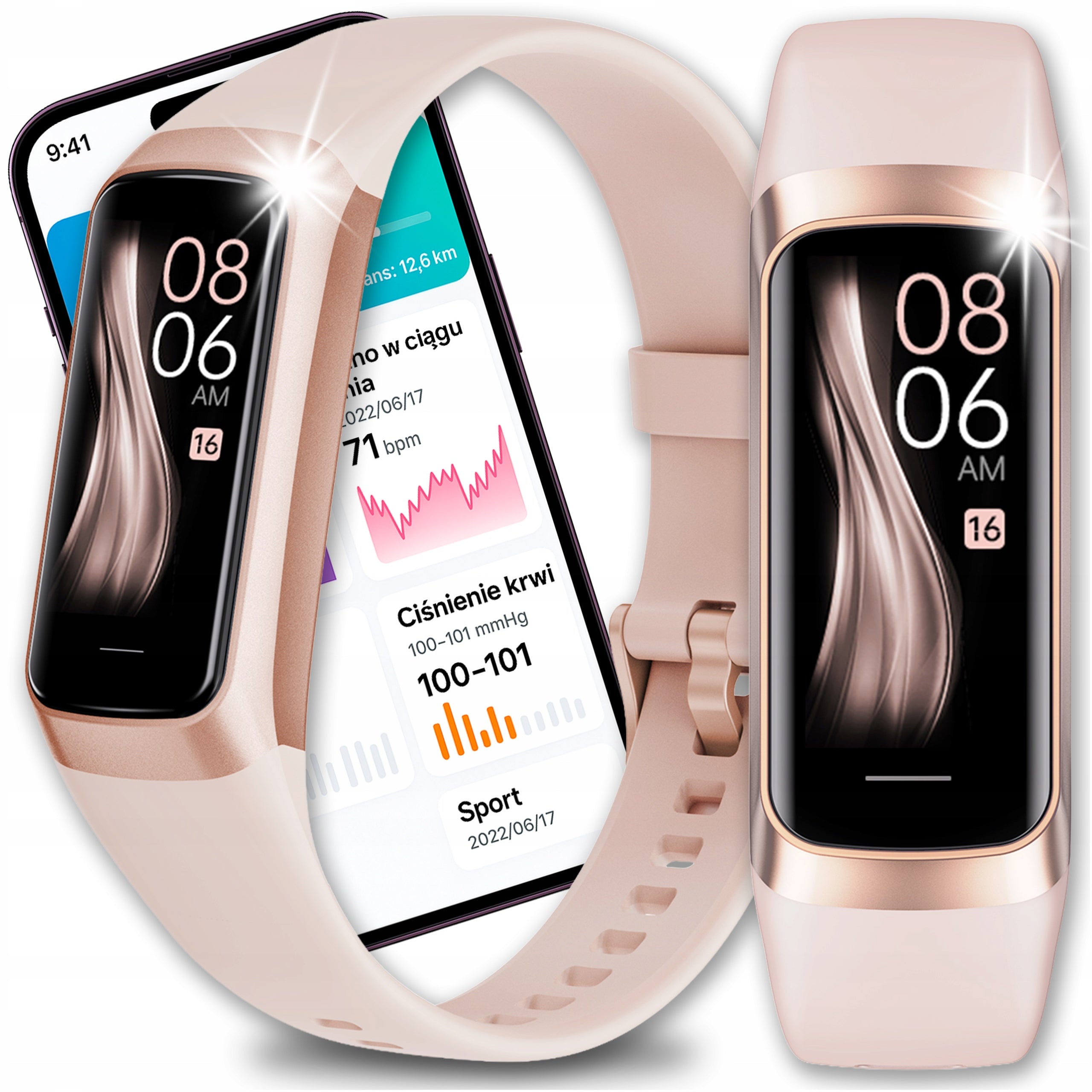 SMARTBAND WOMEN'S SMARTWATCH TALK SPORT NOTIFICATION PRESSURE in Polish