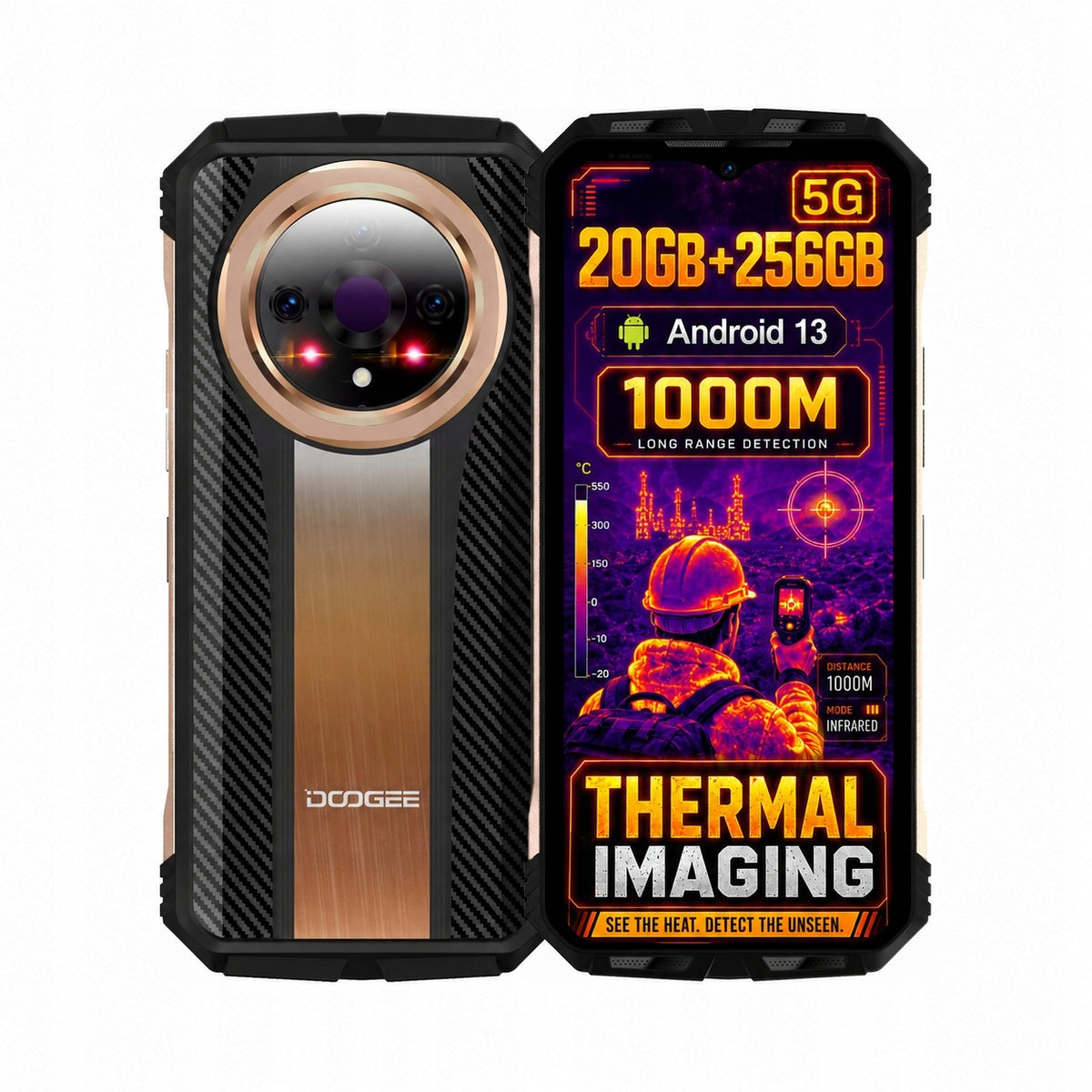 SMARTFON PANCERNY DOOGEE V31GT 5G 20/256GB 10800MAH 66W NFC DUAL SIM GPS