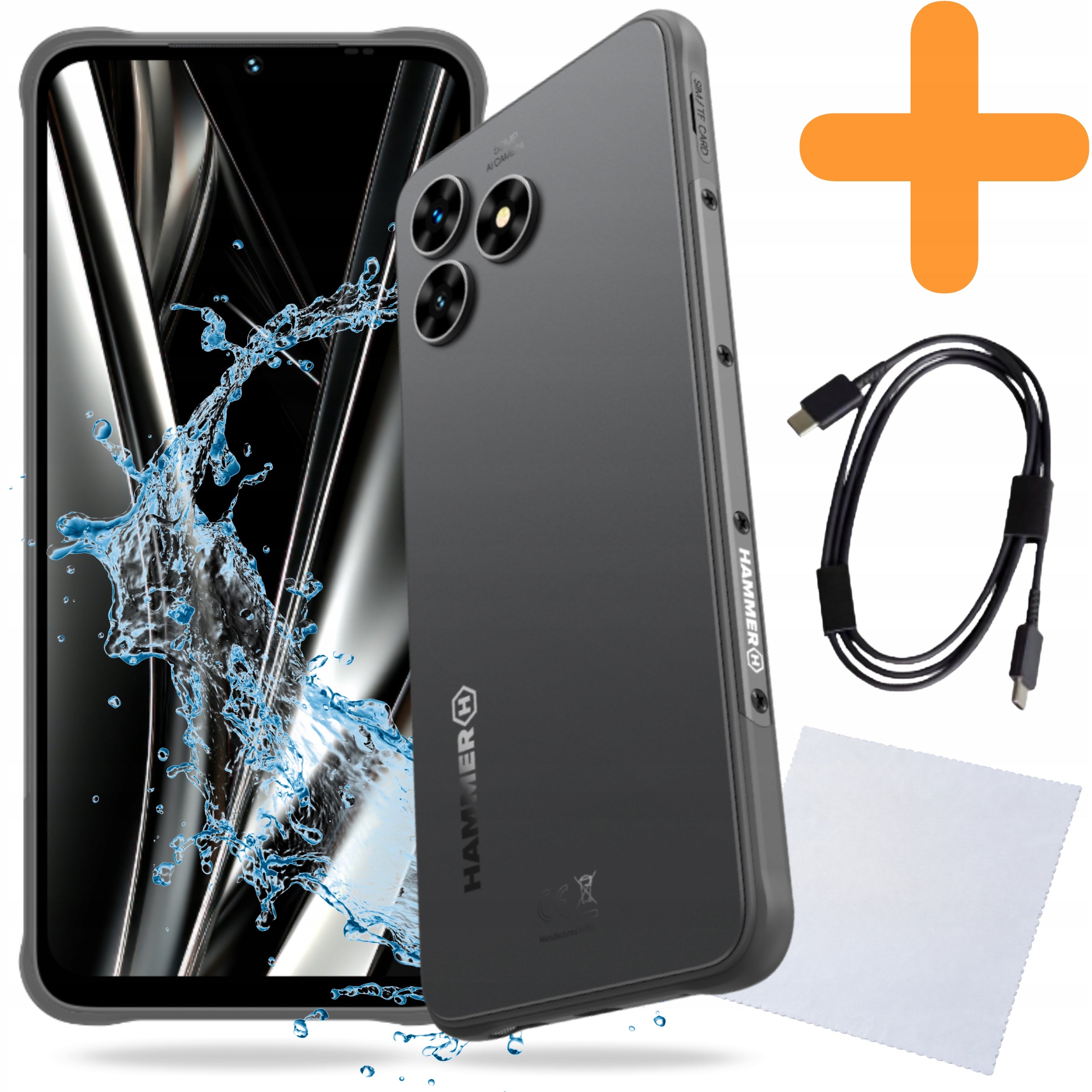SMARTPHONE HAMMER BLADE VA ARMORED PHONE WATERPROOF 5G 8/128GB CLOTH Charger included no