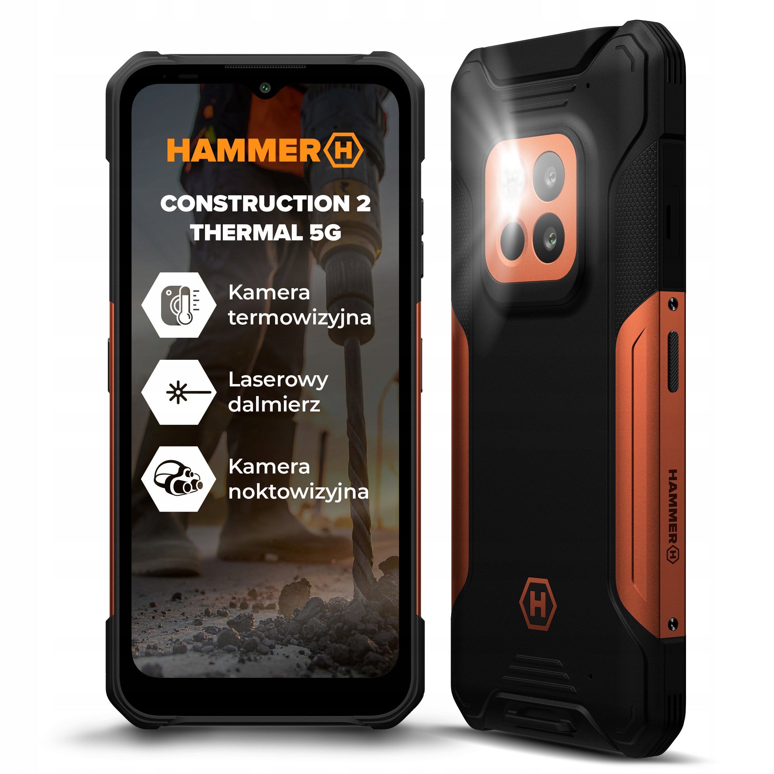 SMARTPHONE HAMMER CONSTRUCTION 2 THERMAL 5G 8/256GB ARMORED THERMAL IMAGING IP69