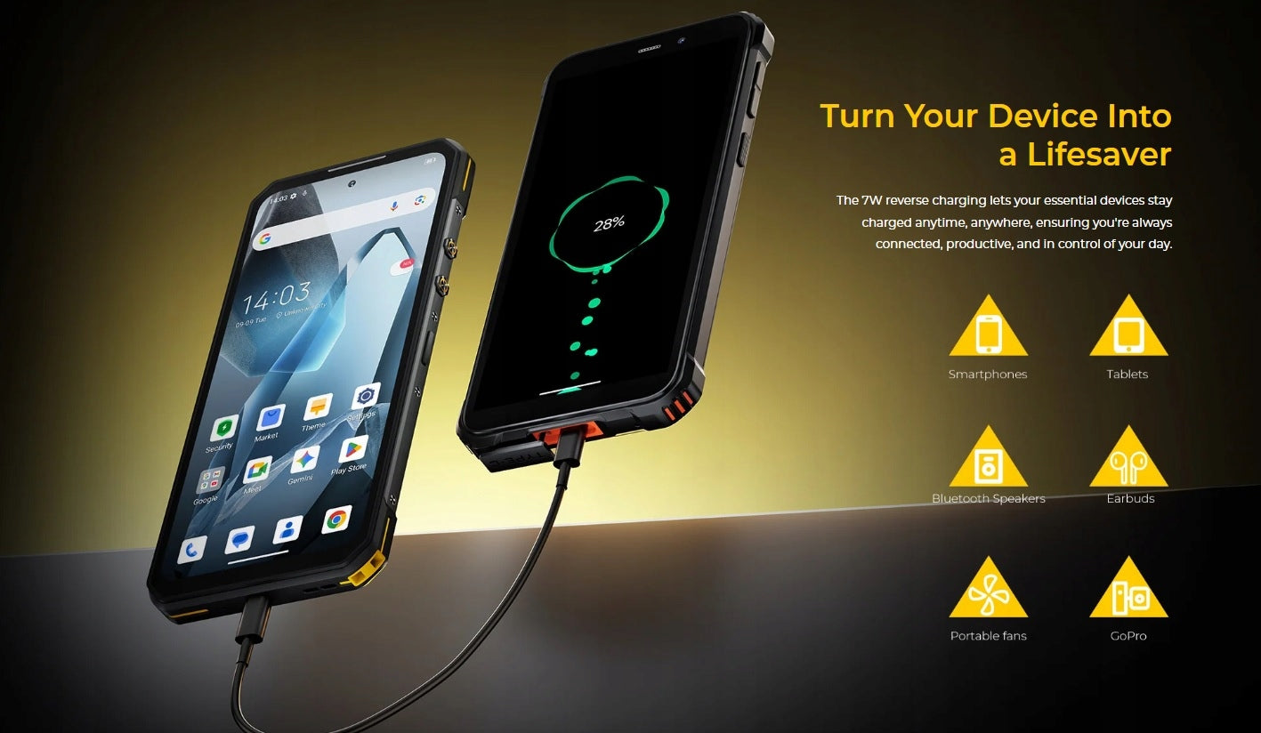 SMARTPHONE OUKITEL WP60 5G 16/512GB 10000MAH 7,2" HD+ ANDROID YELLOW Manufacturer code WP60-YW/OL