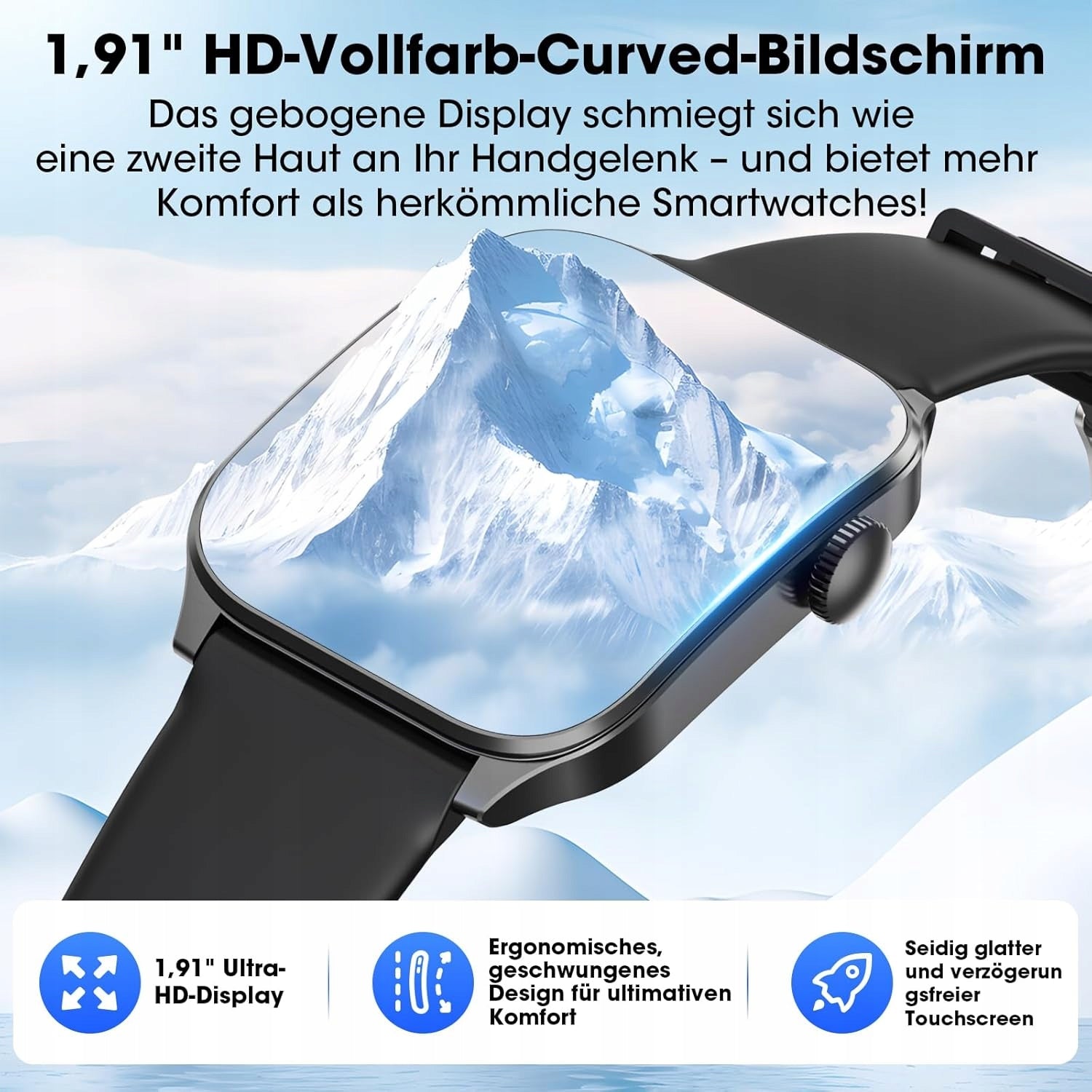 SMARTWATCH 1.91", BT TALK, PULSE, SLEEP, 120+ SPORTS, ANDROID IOS, BLACK Brand no brand